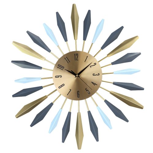 nástenné hodiny JVD zlato modrá farba